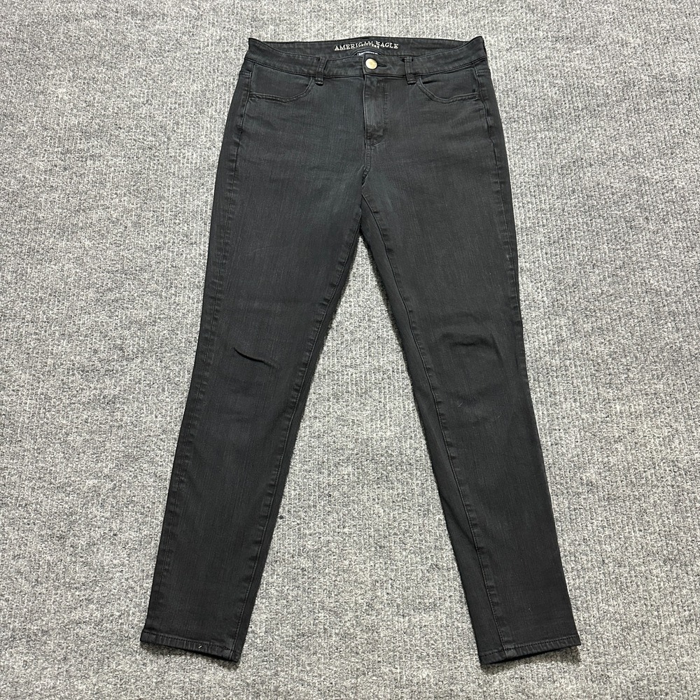 American Eagle Hi-Rise Jegging Womens Size 10 Reg Black Denim Super Stretch X4